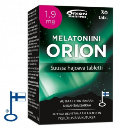 MELATONIINI ORION 1,9 MG SUUSSA HAJOAVA 30 TABL - Suoraman Apteekki  Kangasalan Verkkoapteekki